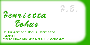 henrietta bohus business card